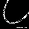 Silver Plated 24 Inch 7mm Mariner Metal Chain Necklace