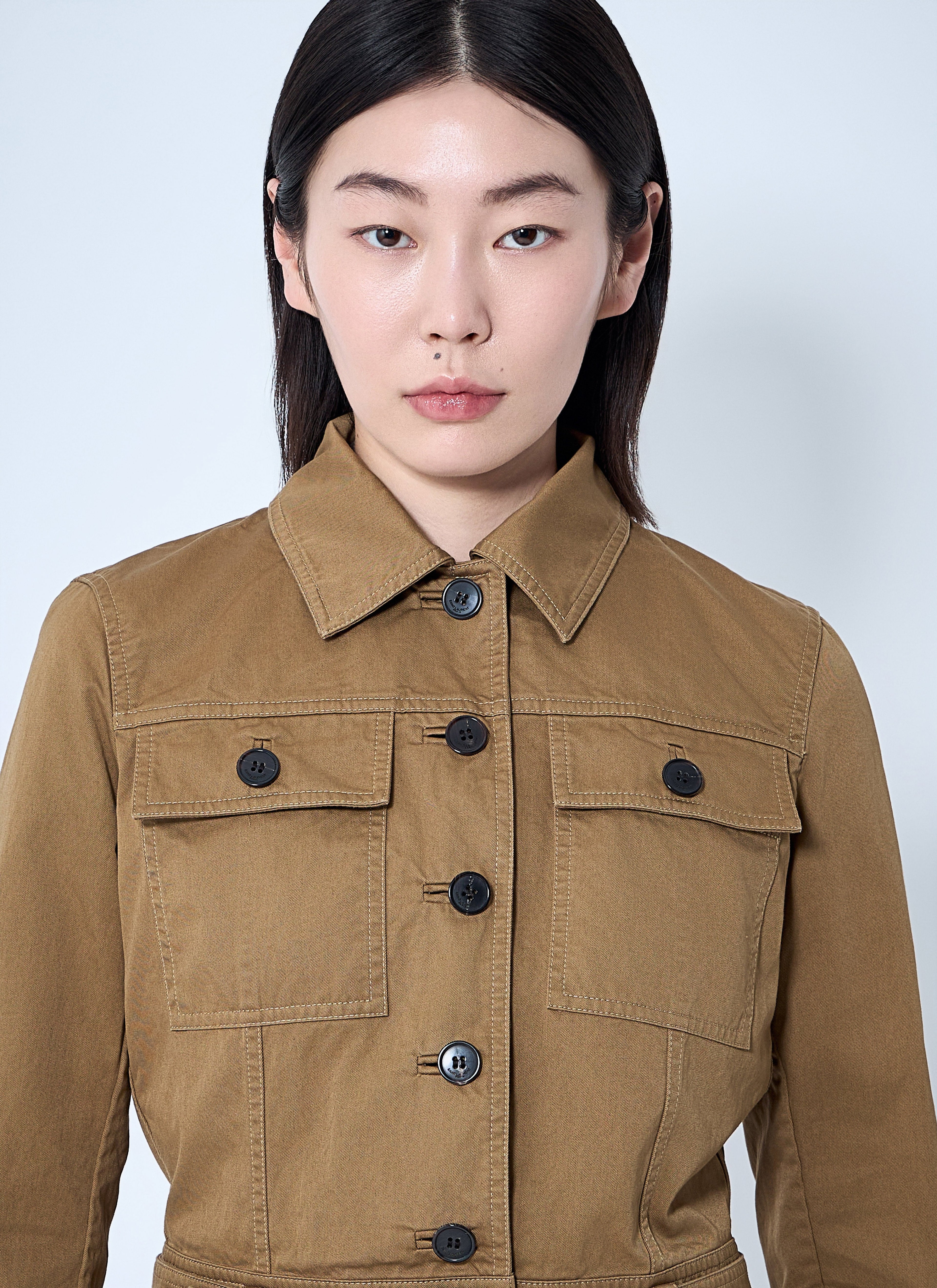 Saint Laurent Women Cotton Serge Crop Jacket