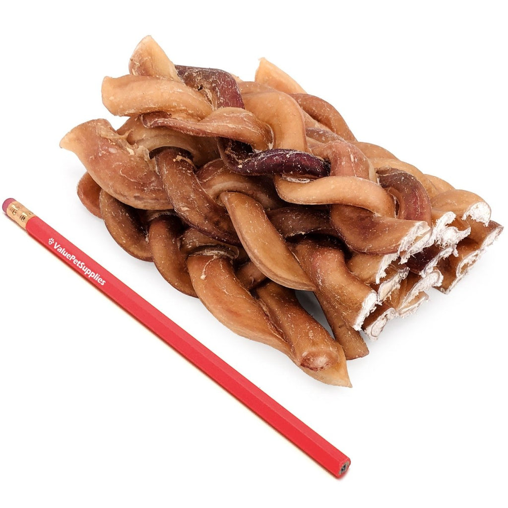 ValueBull Braided Bully Sticks for Large Dogs, Thick 6 Inch, 10 Count