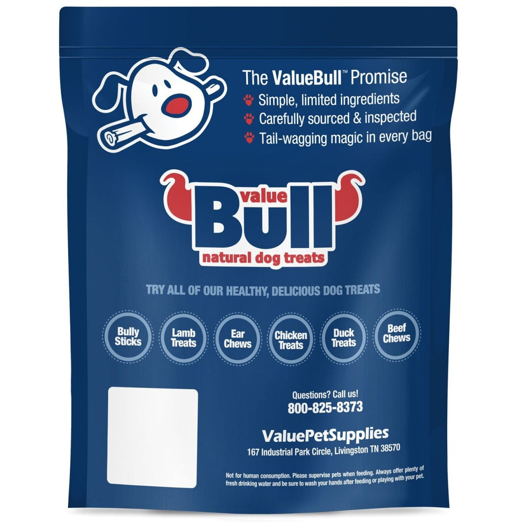 ValueBull Braided Bully Sticks for Large Dogs, Thick 6 Inch, 25 Count