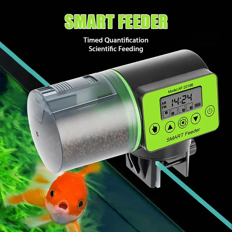Smart Automatic Fish Feeder with Digital Timer, Electric Aquarium Food Dispenser, 200ml - PhishStones Products