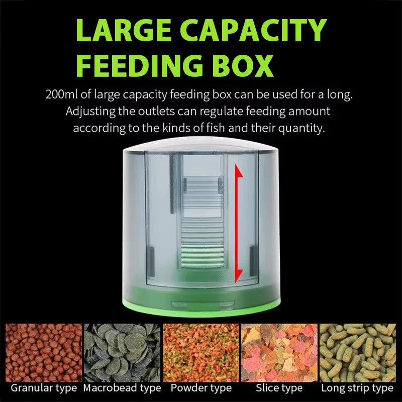 Smart Automatic Fish Feeder with Digital Timer, Electric Aquarium Food Dispenser, 200ml - PhishStones Products