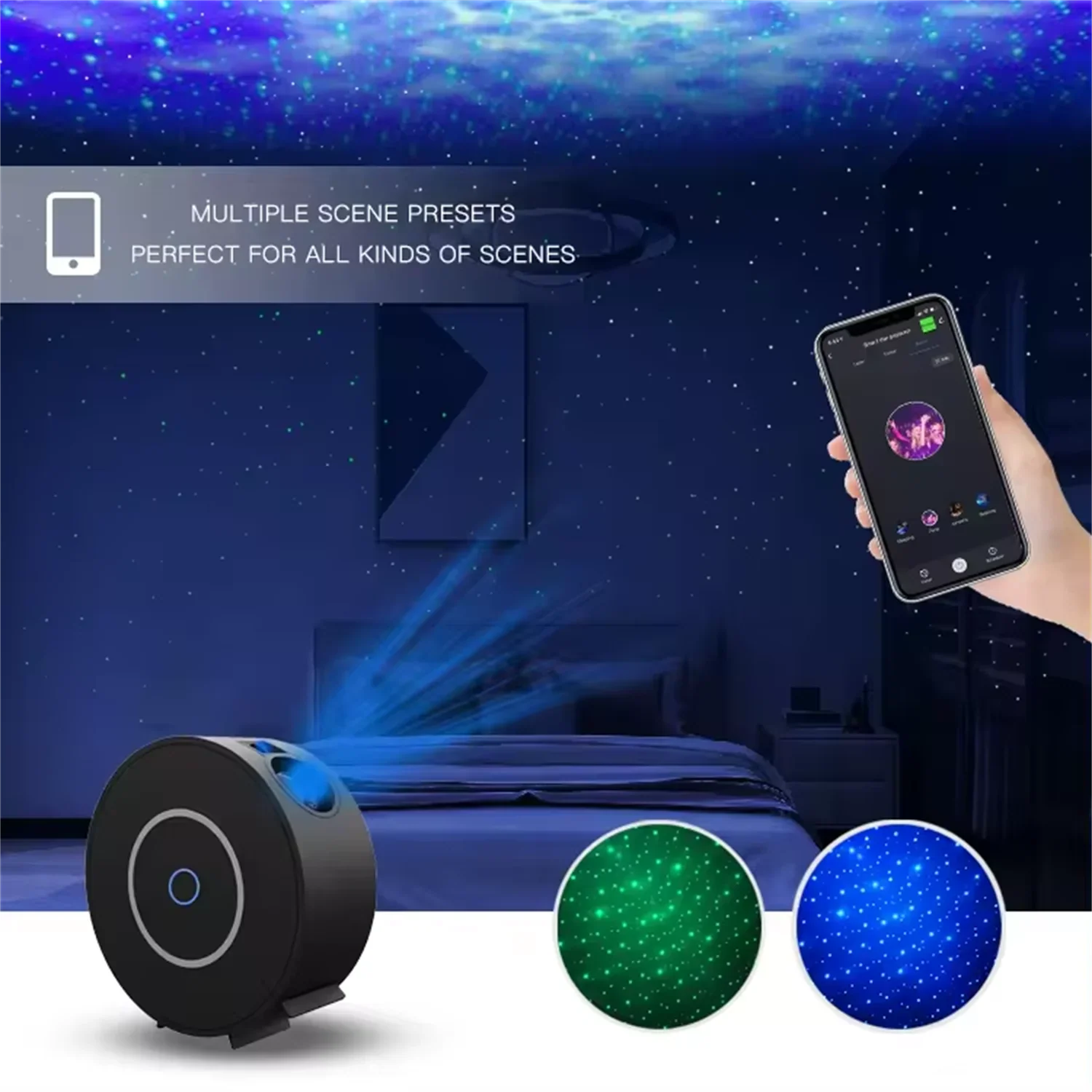 Smart LED Starry Sky Projector - WiFi 3D Galaxy Night Light with App & Voice Control, Timer - PhishStones Products