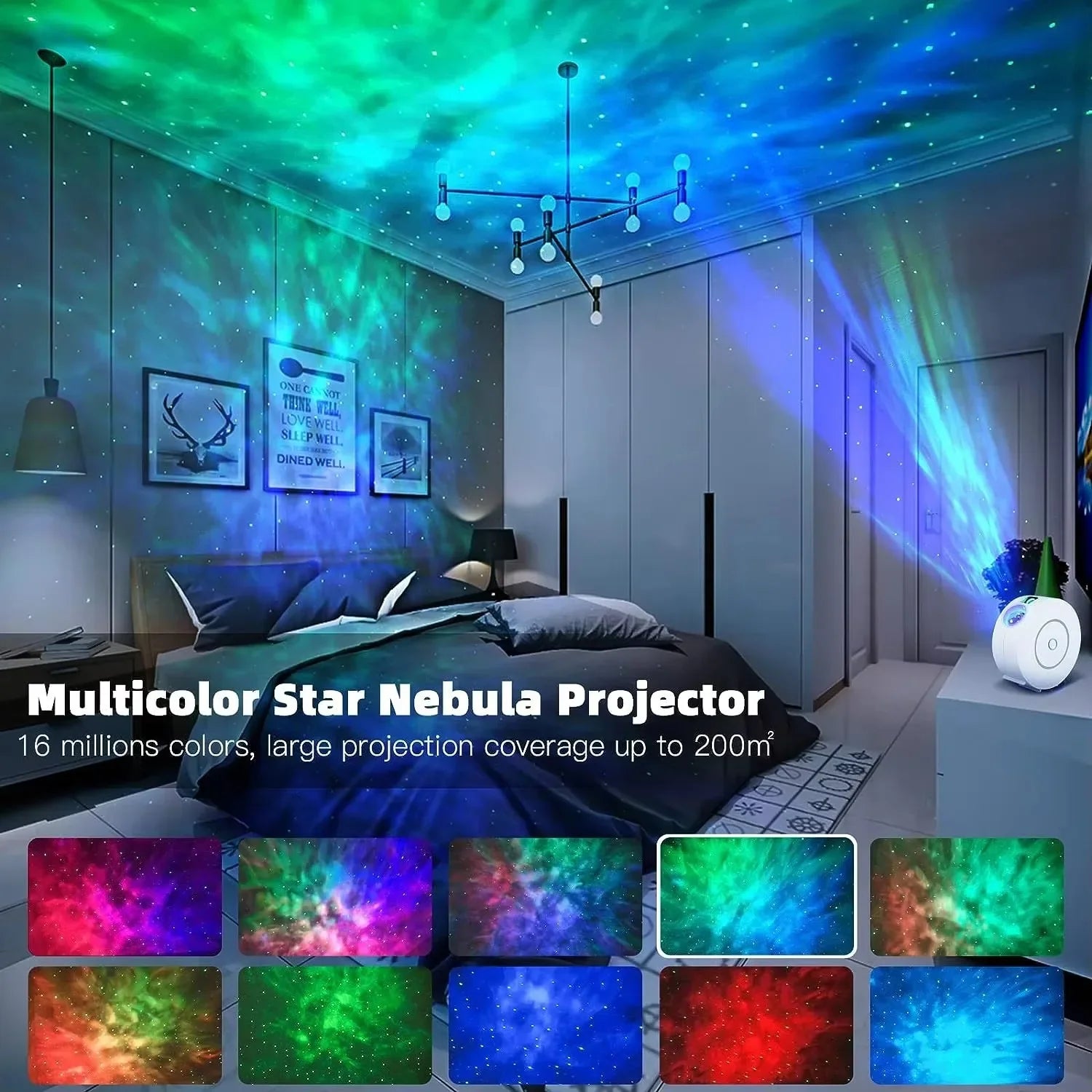 Smart LED Starry Sky Projector - WiFi 3D Galaxy Night Light with App & Voice Control, Timer - PhishStones Products