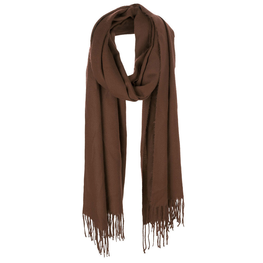 Solid Tassel Oblong Scarf