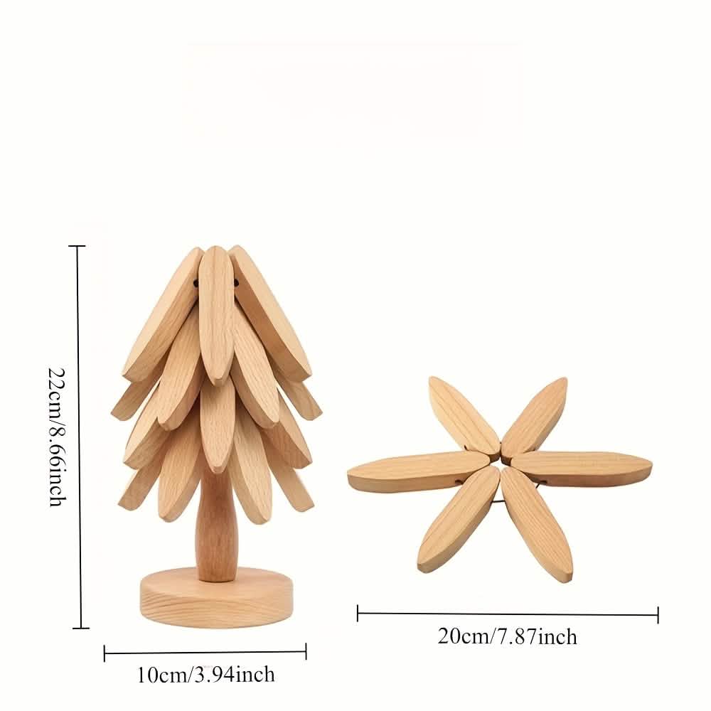 Solid Wood Heat - Resistant Table Mats – Tree - Shaped Coasters Set - PhishStones Products