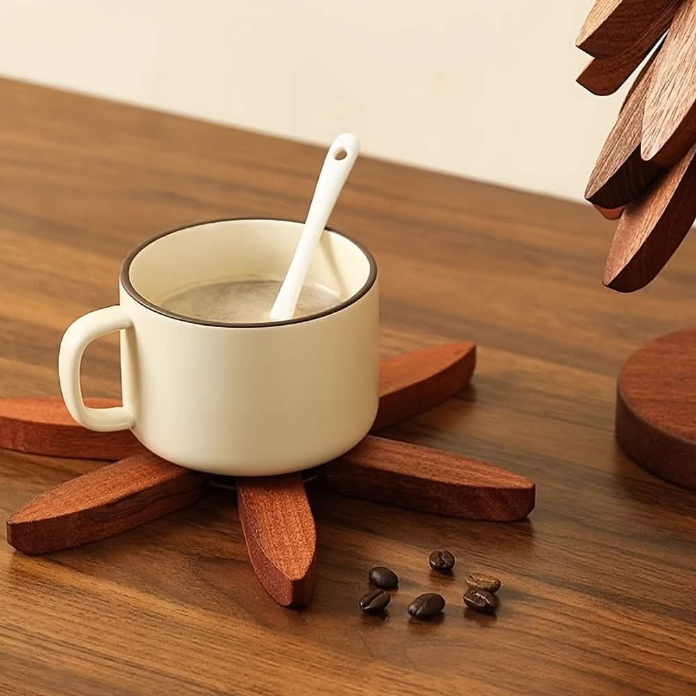 Solid Wood Heat - Resistant Table Mats – Tree - Shaped Coasters Set - PhishStones Products
