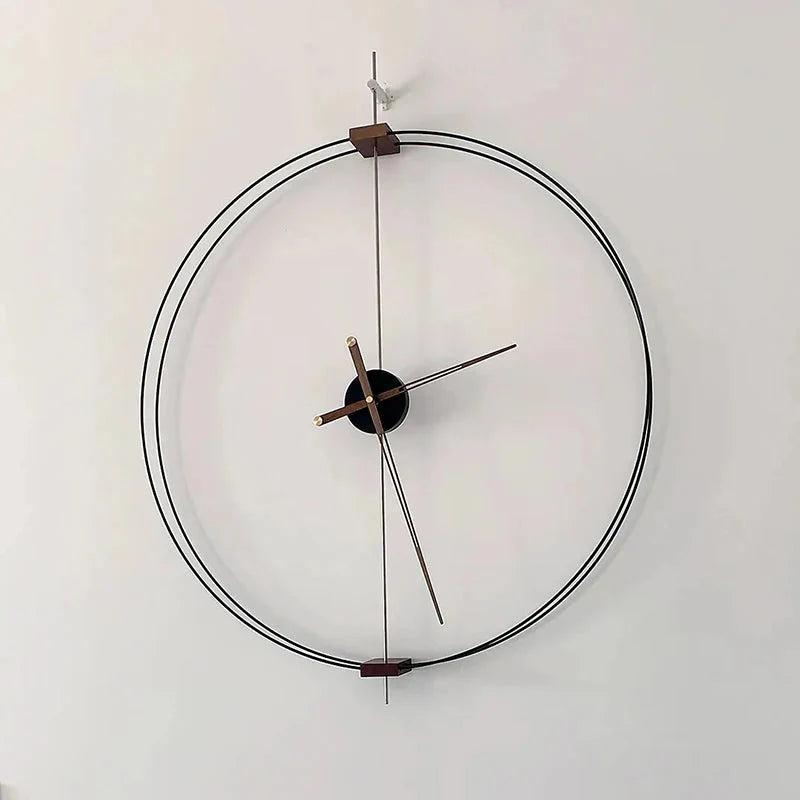 Spanish Minimalist Wall Clock Creative Luxury Living Room Art Clocks Solid Wood Pointer Large Wall Clock Silent Movement Clocks - PhishStones Products