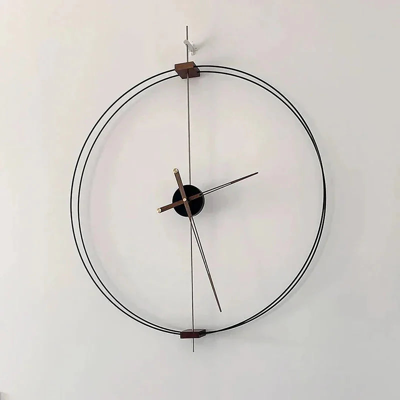 Spanish Minimalist Wall Clock Creative Luxury Living Room Art Clocks Solid Wood Pointer Large Wall Clock Silent Movement Clocks - PhishStones Products