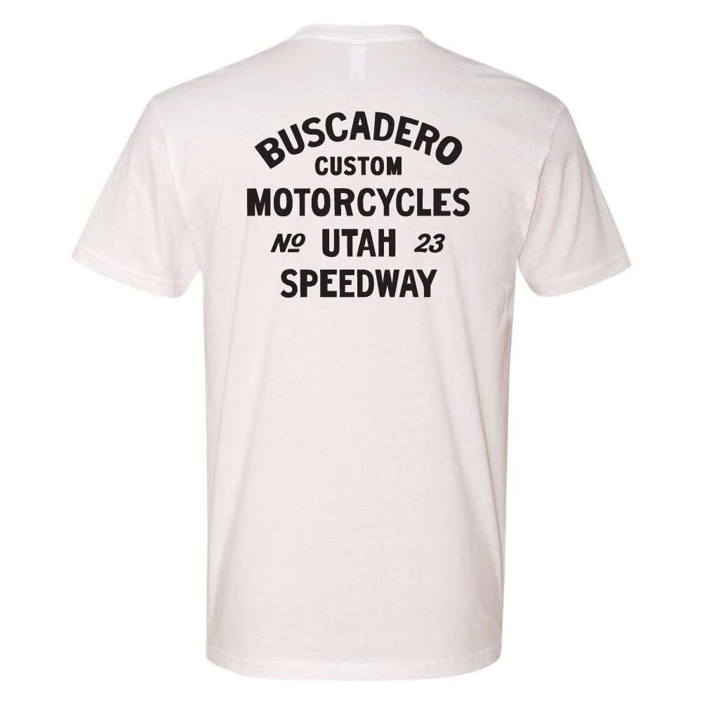 'Speedway' White Lightweight Soft Tee