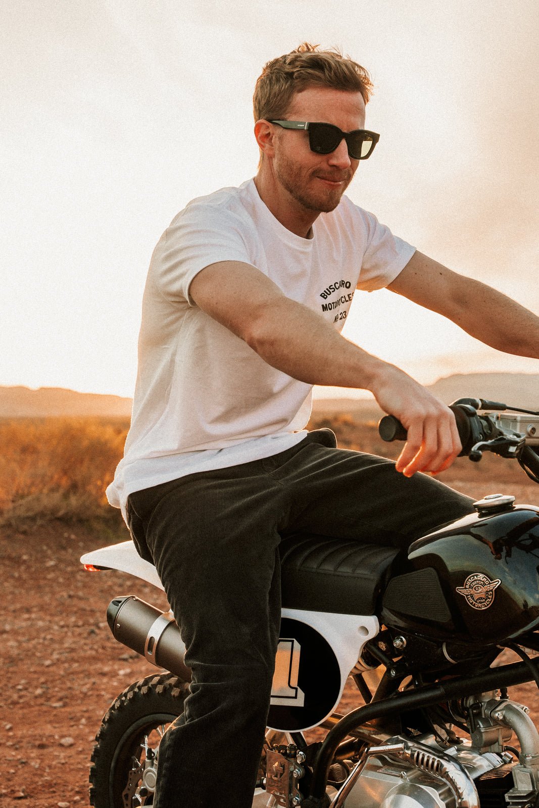 'Speedway' White Lightweight Soft Tee