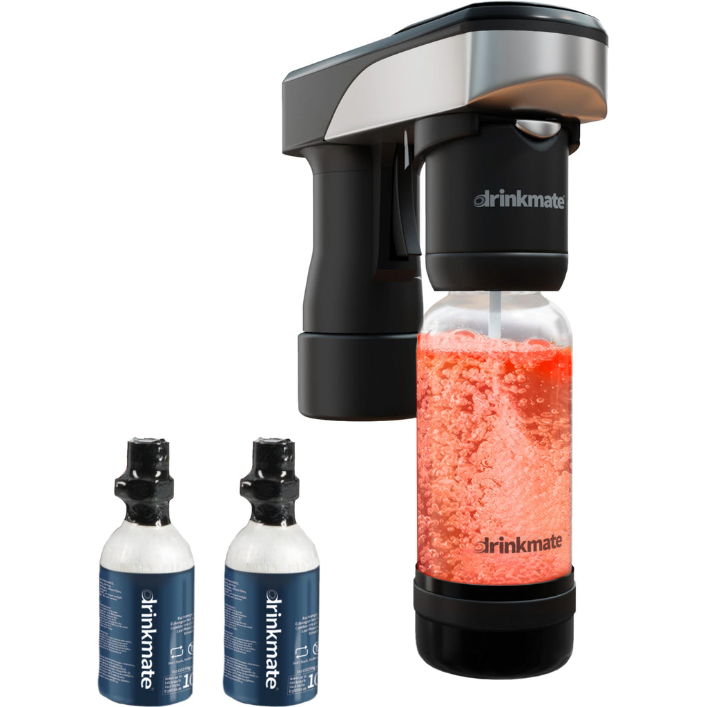 Spritzer Portable Sparkling Water & Soda Maker with Two 10L (3 oz) CO2 Cylinders