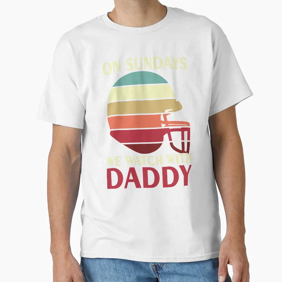 Sunday Football Daddy Fan Sundays T-Shirt - Fun Novelty Design Men Women