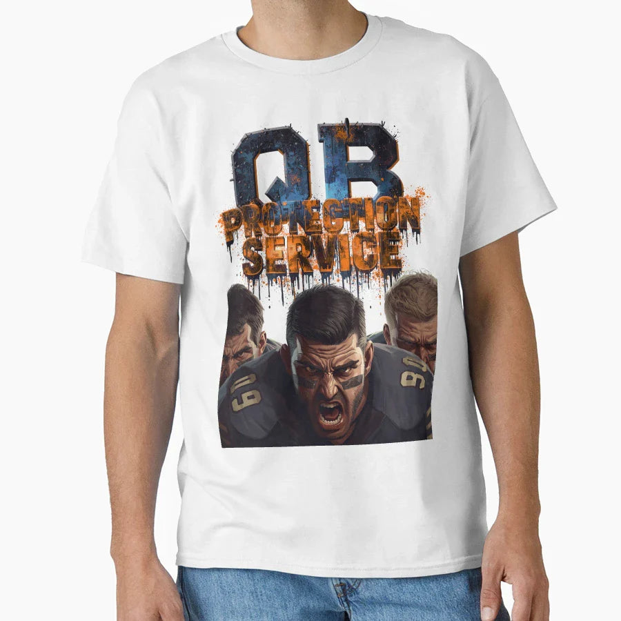 Offensive Line Qb Protection T-Shirt - Minimalist Print Unisex