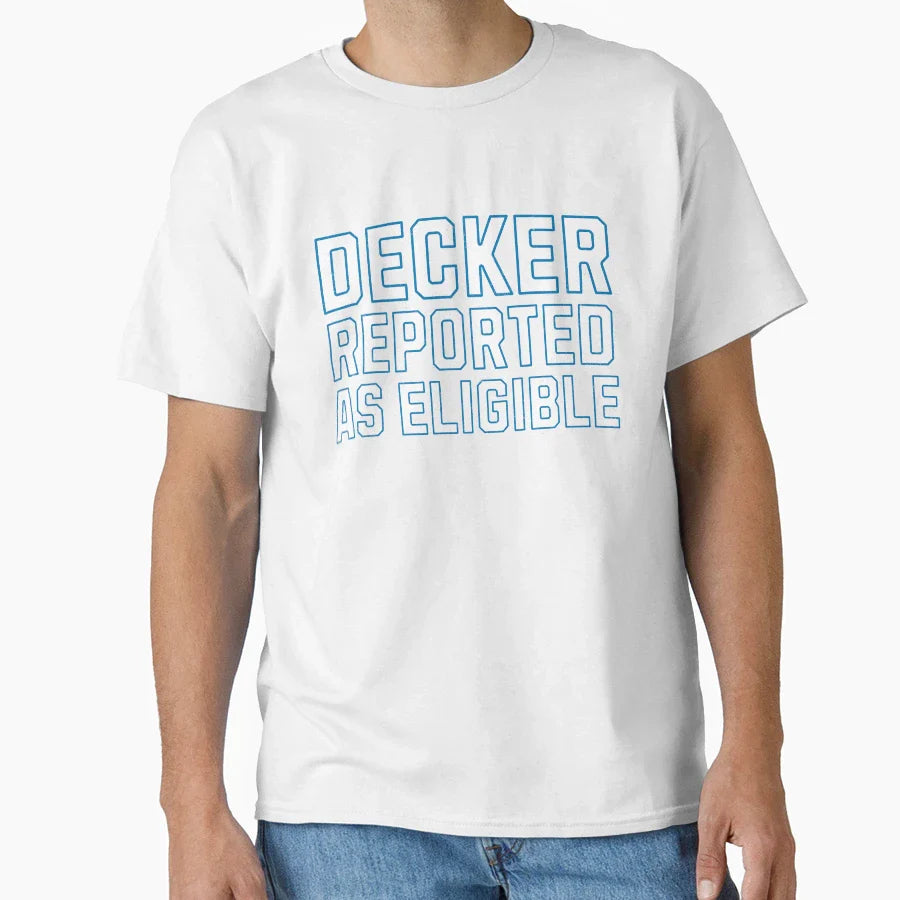 Decker Reported As Eligible T-Shirt - Unique Graphic for Adults