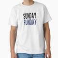 Sunday Funday Black Blue T-Shirt - Streetwear Style Unisex