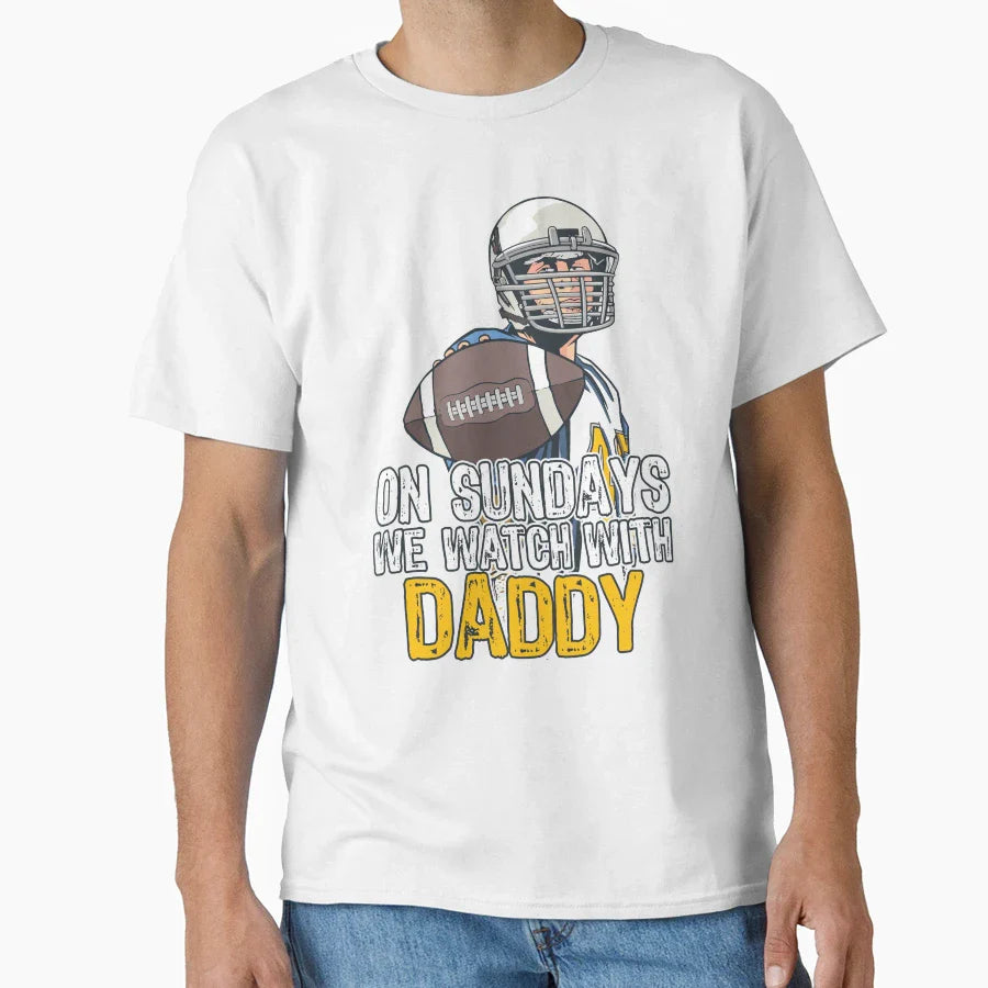 Sunday Football Daddy Fan Sundays We T-Shirt - Minimalist Print Unisex