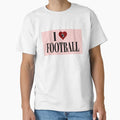 I Heart Football T-Shirt - Graphic Print for Adults