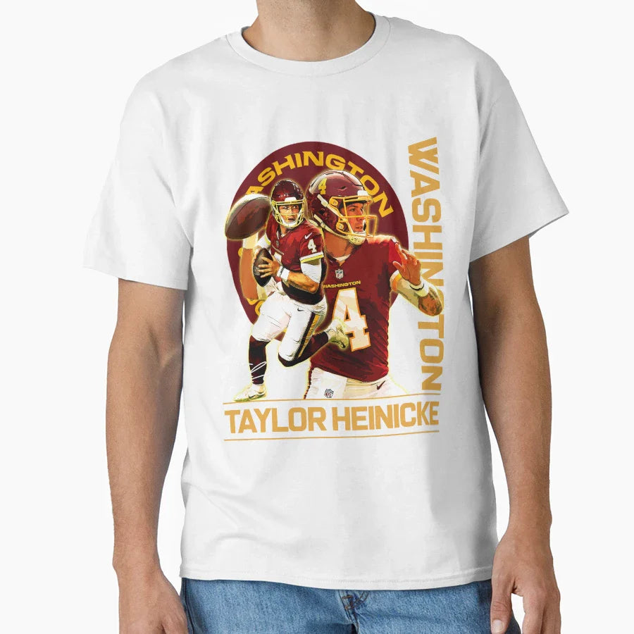 Taylor Heinicke Football Signature 80S T-Shirt - Minimalist Print Unisex