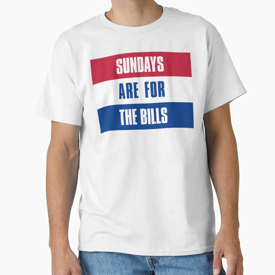 Sundays Are Bills Buffalo Football T-Shirt - Minimalist Print for Adults