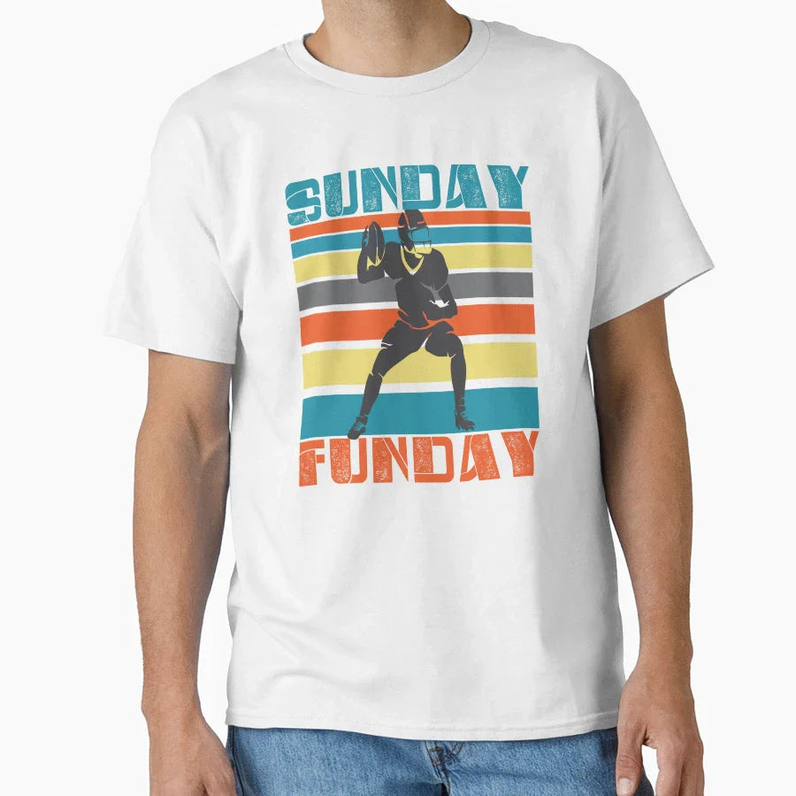 Sunday Funday Football Fans Football T-Shirt - Trendy Graphic Men Women