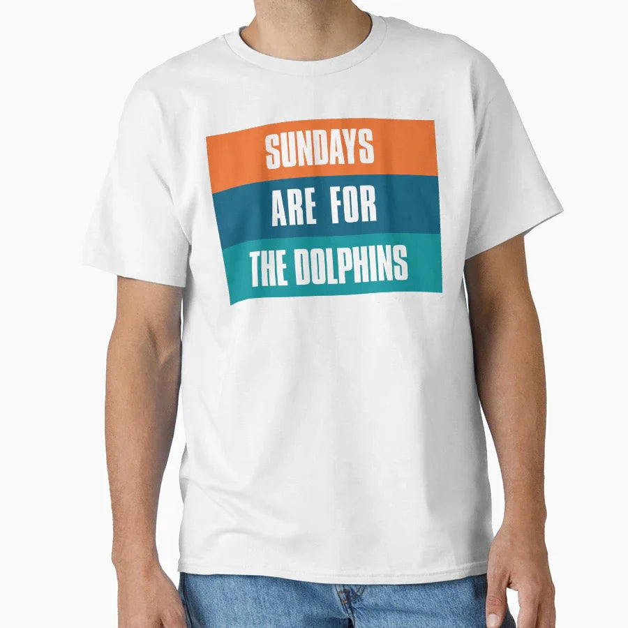 Sundays Are Dolphins Miami Football T-Shirt - Minimalist Print Men Women