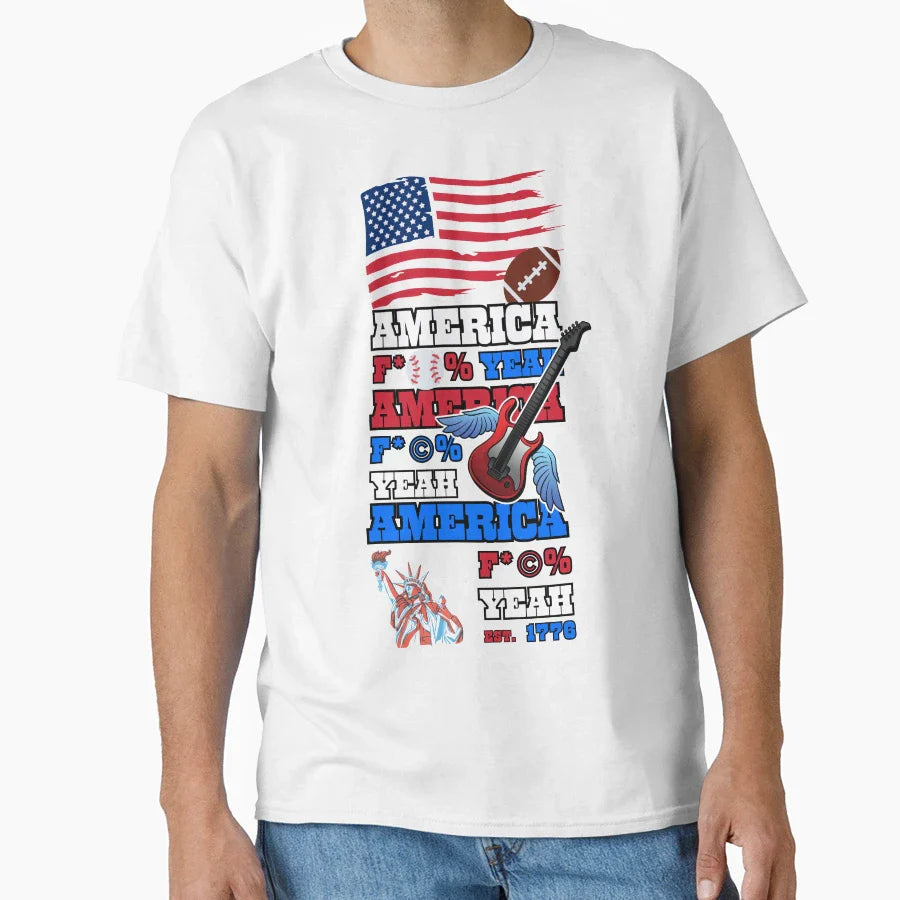 America F Yeah T-Shirt - Custom Art Print Unisex