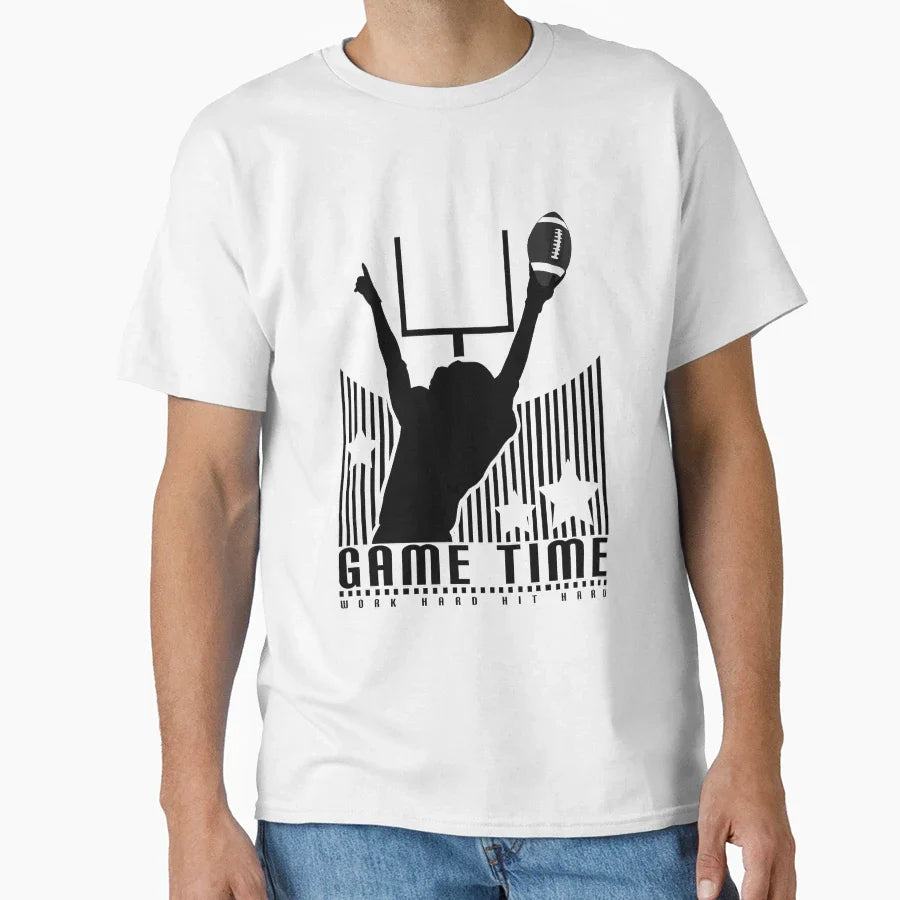 Game Time Football Red T-Shirt - Novelty Apparel for Adults