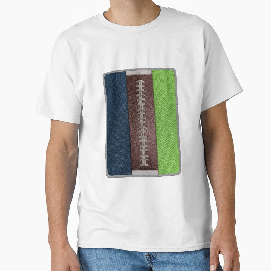 Football Navy Green And Gray Team T-Shirt - Unique Graphic Men Women