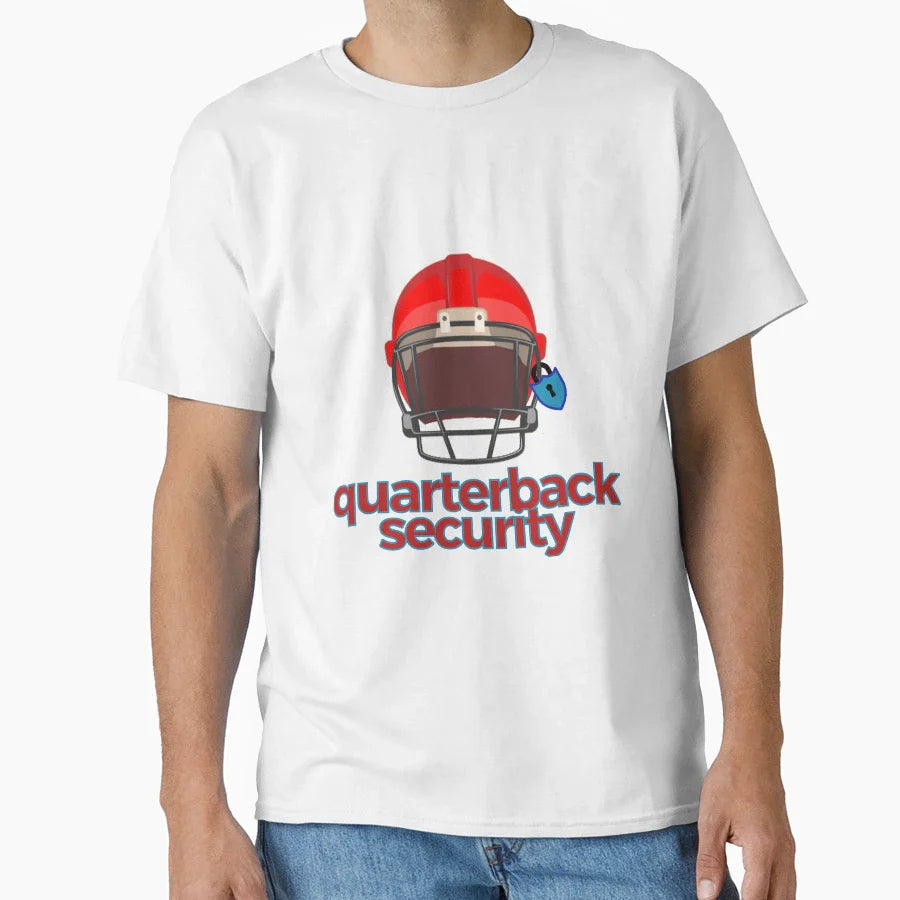Quarterback Security Helmet Security T-Shirt - Trendy Graphic for Adults