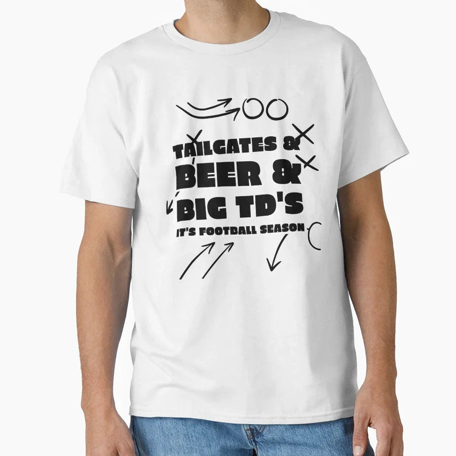 Tailgates Beer Big Tds Football T-Shirt - Streetwear Style for Adults