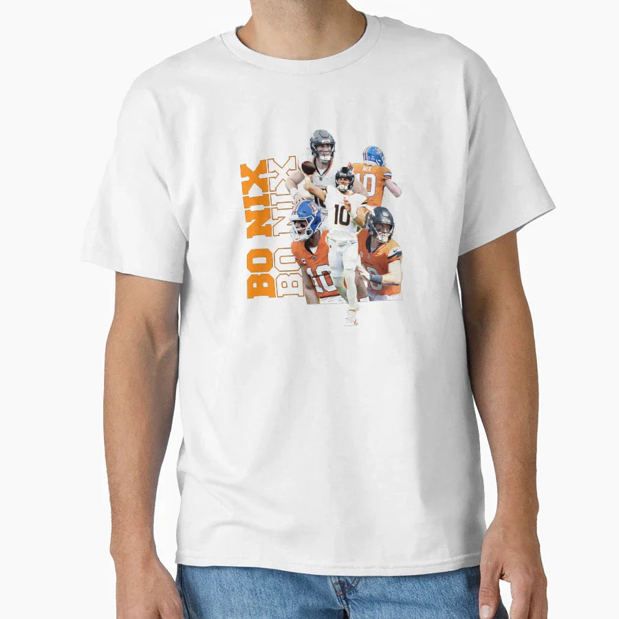 Bo Nix Streetwear Png Football T-Shirt - Casual Everyday Wear Unisex