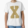 Alphabet Gold X Sports Letter X T-Shirt - Custom Art Print Unisex