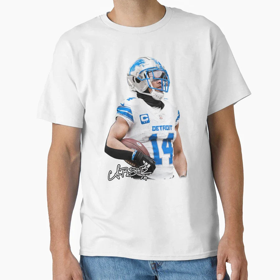 Amon Ra St Brown Football T-Shirt - Fun Novelty Design Men Women
