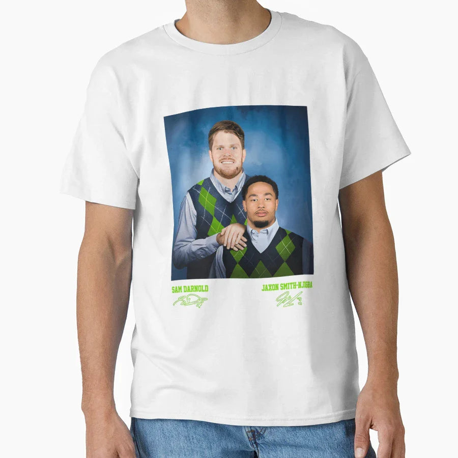 Sam Darnold Jaxon Smith Njigba T-Shirt - Custom Art Print Men Women