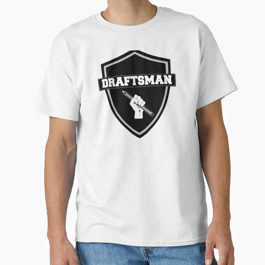 Draftsman T-Shirt - Minimalist Print for Adults