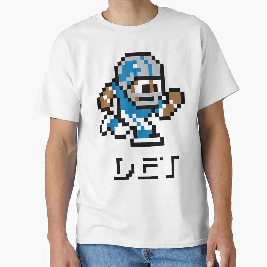 Detroit Lions Tecmo Super Bowl T-Shirt - Aesthetic Graphic Men Women