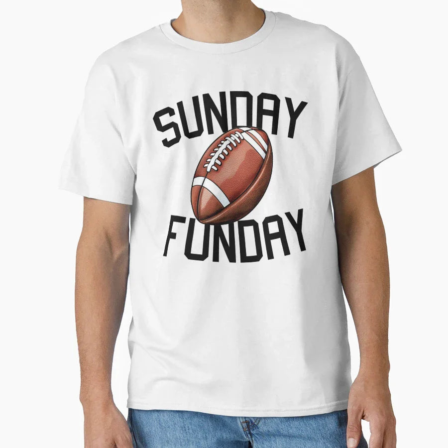 Sunday Funday Football T-Shirt - Minimalist Print for Adults