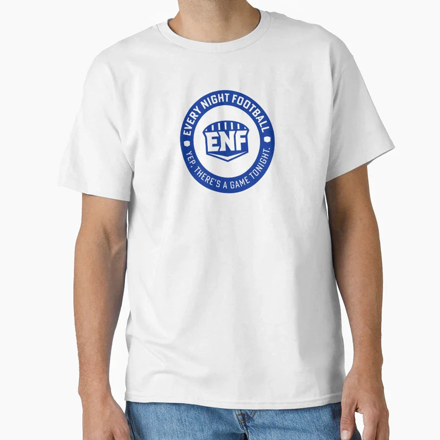 Every Night Football Circular Slogan T-Shirt - Graphic Print Men Women