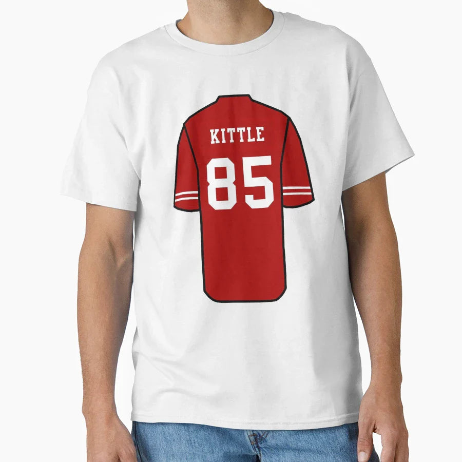Kittle Jersey Red T-Shirt - Aesthetic Graphic for Adults