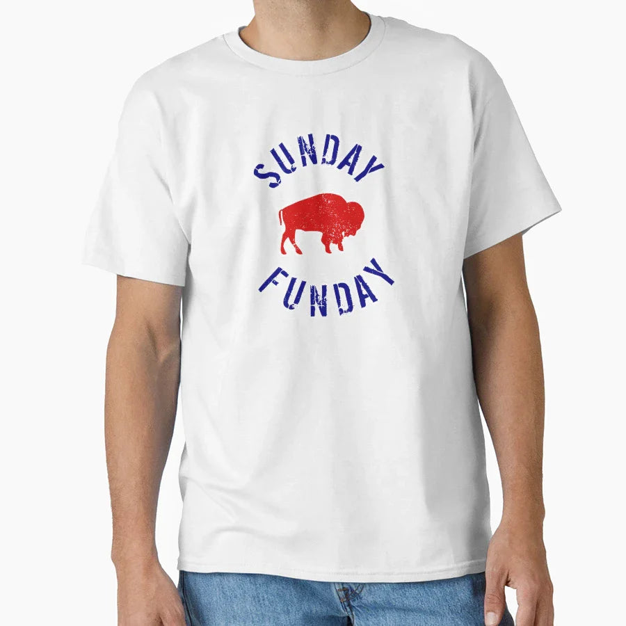 Buffalo Football Sunday Funday T-Shirt - Novelty Apparel for Adults