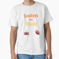 Sundays We Watch Football Daddy T-Shirt - Trendy Graphic Unisex