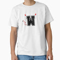 Letter W College Font Evil Naughty T-Shirt - Casual Everyday Wear Men Women