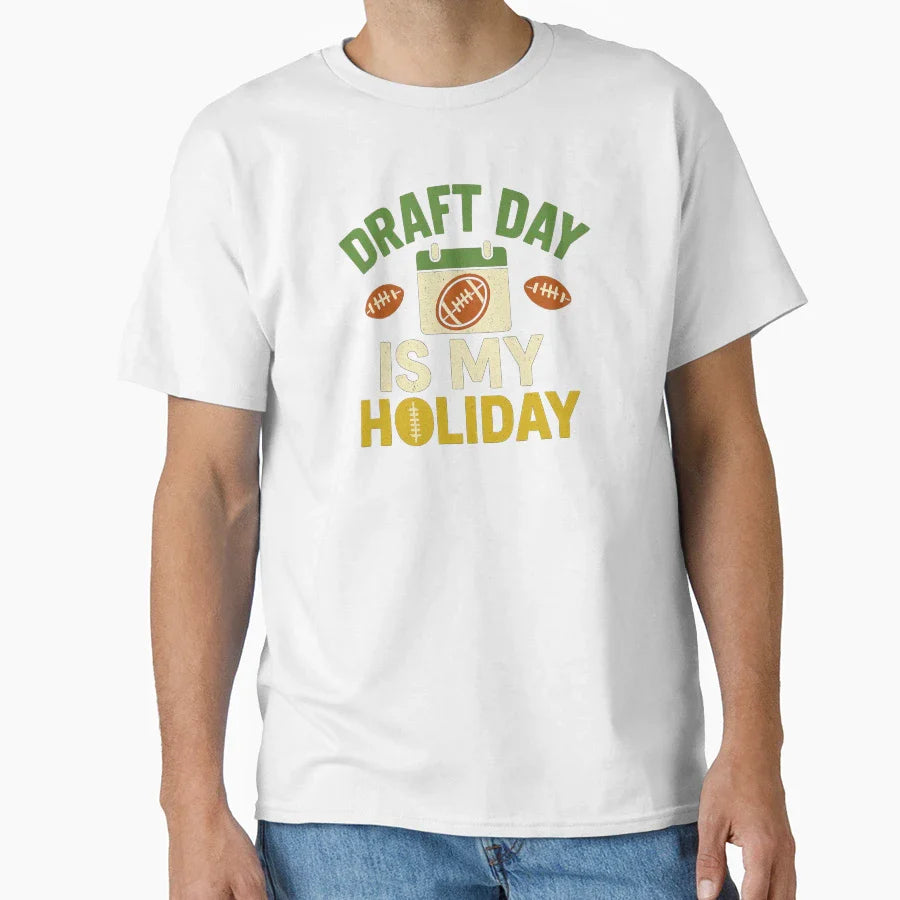 Draft Day Is My Holiday Fantasy T-Shirt - Aesthetic Graphic for Adults