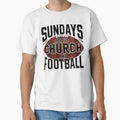 Sundays Church And Football Christian T-Shirt - Minimalist Print for Adults