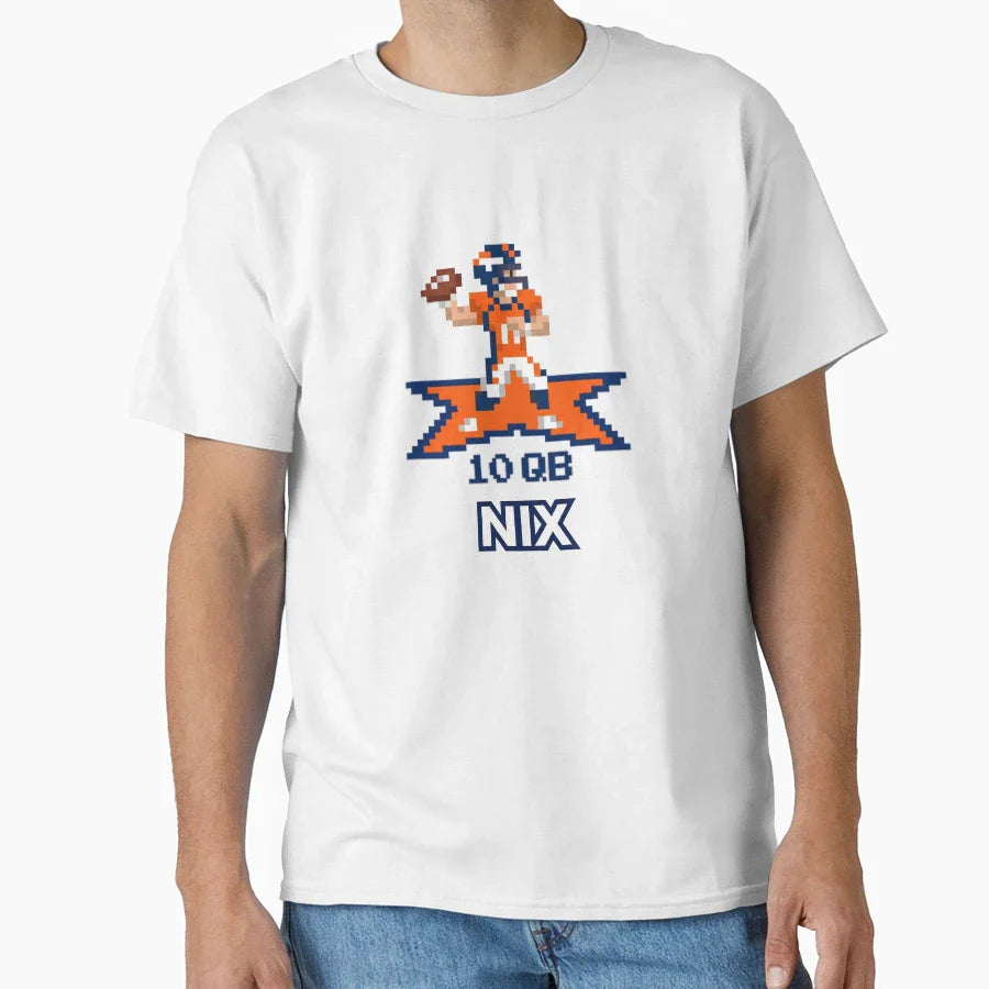 Broncos Quarterback Bo Nix As Video T-Shirt - Custom Art Print Men Women