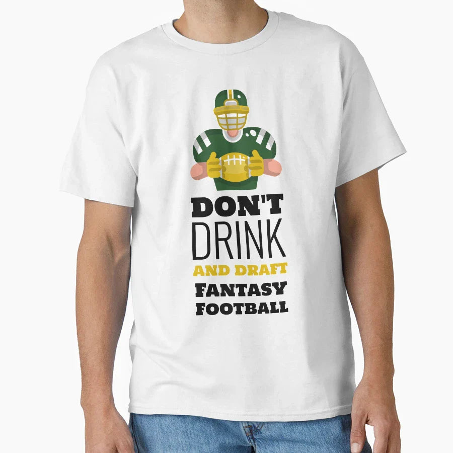 Dont Drink And Draft Fantasy Football T-Shirt - Minimalist Print for Adults