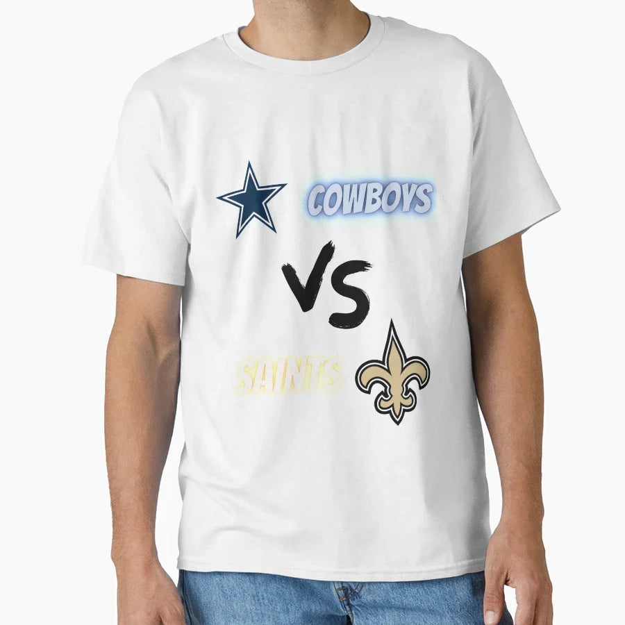 Cowboys Vs Saints T-Shirt - Aesthetic Graphic for Adults