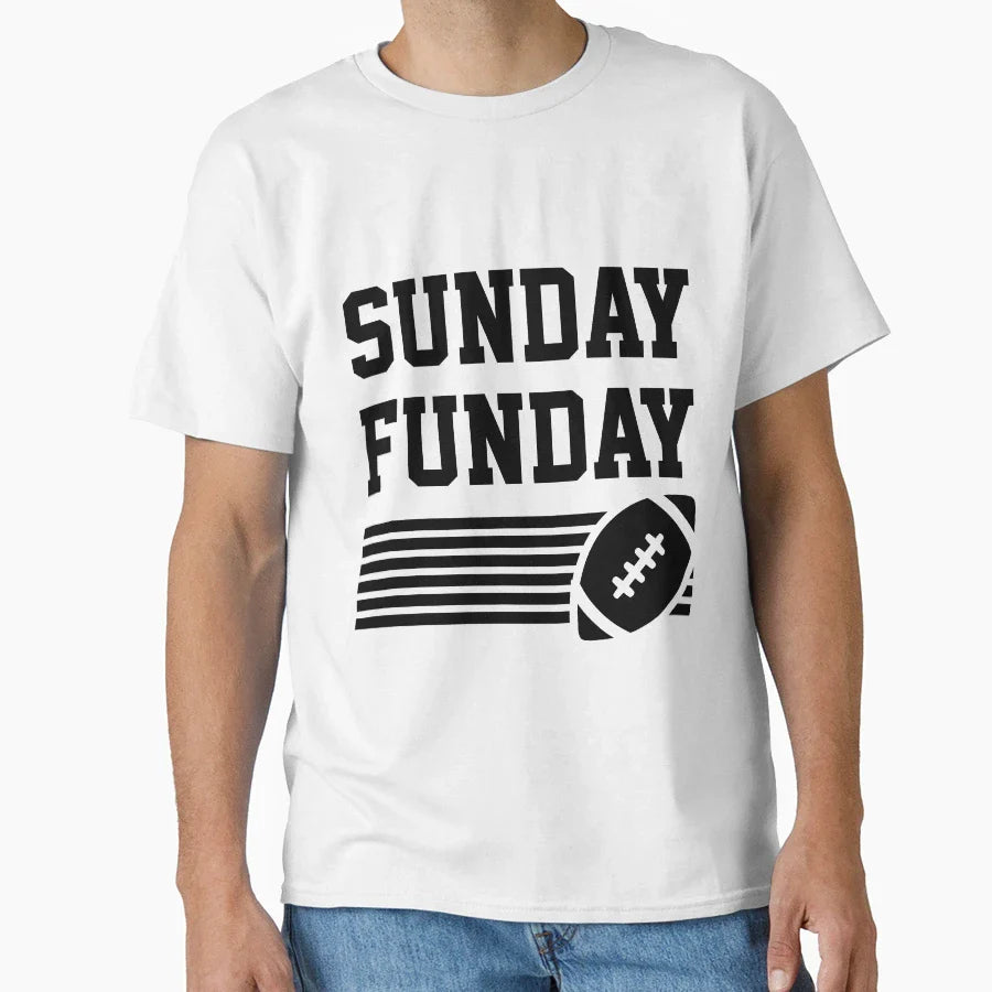 Sunday Funday Football Gift Sports T-Shirt - Aesthetic Graphic for Adults