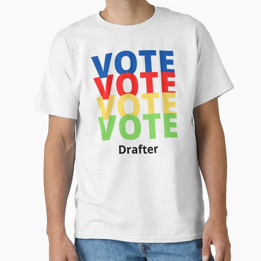 Vote Drafter T-Shirt - Casual Everyday Wear for Adults